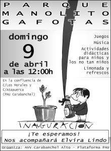 PARQUE MANOLITO GAFOTAS Cartel INAUGURACIÓN