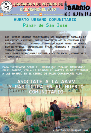 Reunión Huerto Urbano Pinar de San José