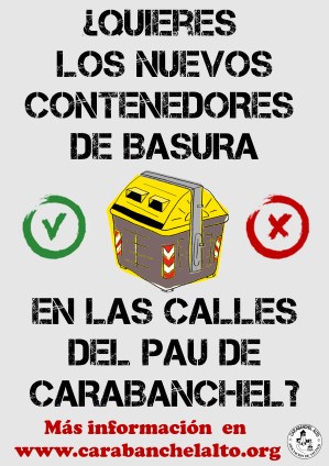 Nuevos contenedores de basura en el PAU de Carabanchel