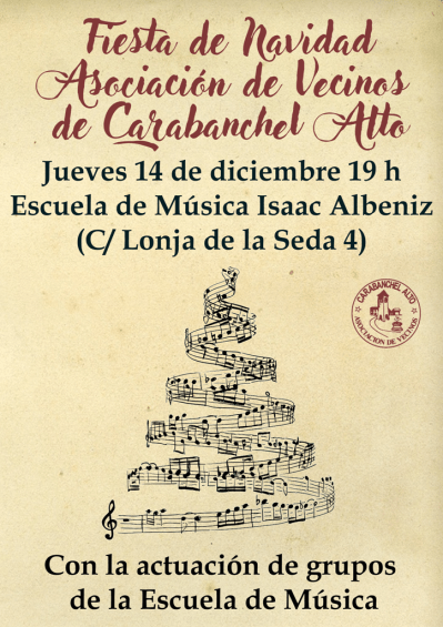 Cartel fiesta de Navidad Asociación de Vecinos