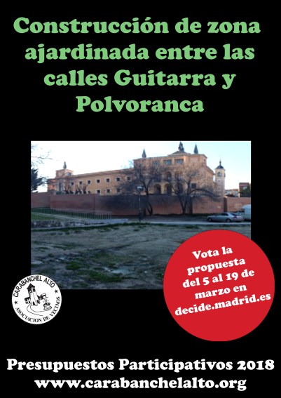Construcción de zona ajardinada entre calles Guitarra y Polvoranca